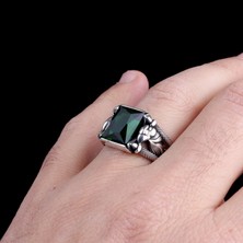 Takı925 Zirkon Taşlı Kartal Model 925 Ayar Gümüş Erkek Yüzük