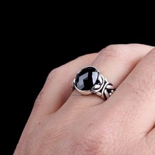 Takı925 Zirkon Taşlı Oval Model 925 Ayar Gümüş Erkek Yüzük