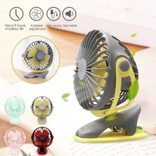 Dgplz Store 360 Derece Yuvarlak Rotasyon Mini Soğutma Hava Fanı 4 Hız Ayarlanabilir Taşınabilir USB Şarj Edilebilir Masaüstü Klip Fan (Yurt Dışından)