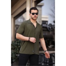 Tex Republic Tex Republic Erkek Beyaz Oversize Yazlık Bürümcük Gömlek