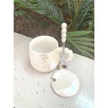 Steplanner Inci Kupa Mug Beyaz-Kupa Kapak Ve Kaşık