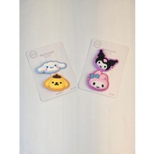 Lion Bijuteri Sevimli Sanrio Karakterli 4 Adet Pens Toka (Kuromi-My Melody-Pompompurin-Cinnamoroll)