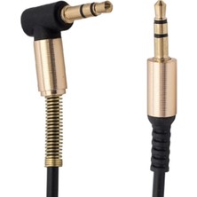 Go İthalat Findit 3.5 mm Metal Başlıklı Erkek/erkek L Uçlu Jack Girişli Aux Stereo Ses Aktarma Kablosu (2818)