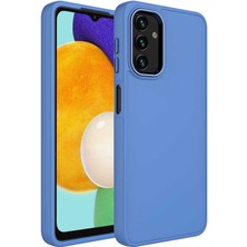 Gökmen Aksesuar Galaxy A13 4g Kılıf Metal Çerçeve ve Buton Tasarımlı Silikon Zore Luna Kapak-Lavendery Gray