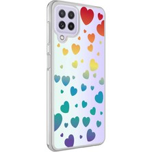 Galaxy A22 4g Kılıf Zore M-Blue Desenli Kapak-Heart No3