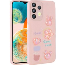 Galaxy A13 4g Kılıf Kabartma Figürlü Parlak Zore Toys Silikon Kapak-Pembe