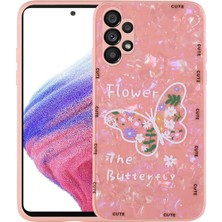 Gökmen Aksesuar Galaxy A13 4g Kılıf Desenli Sert Silikon Zore Mumila Kapak-Pink Flower