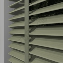 Jaluzi By Euro216  Ahşap Jaluzi Perde 50 mm GERÇEK AHŞAP Motorlu / Kumandalı Kurdeleli BEJ Renk