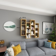 Dekormer Design Kitaplık Mobilya Duvar Rafı Salon Aynı Renk 4 Lü Takım Atlantik Çam