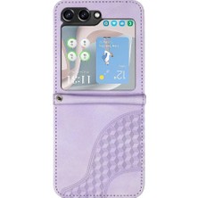 GX Boutique Samsung Galaxy Z Flip 6 Için Flip Case Pu Deri Kapak Çevirin Darbeye (Yurt Dışından)