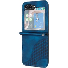 GX Boutique Samsung Galaxy Z Flip 6 Için Flip Case Pu Deri Kapak Çevirin Darbeye (Yurt Dışından)