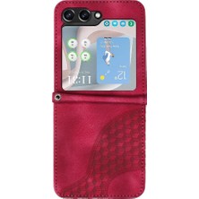 GX Boutique Samsung Galaxy Z Flip 6 Için Flip Case Pu Deri Kapak Çevirin Darbeye (Yurt Dışından)