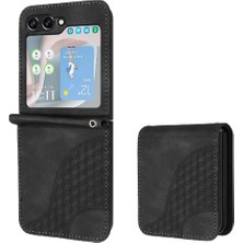 GX Boutique Samsung Galaxy Z Flip 6 Için Flip Case Pu Deri Kapak Çevirin Darbeye (Yurt Dışından)