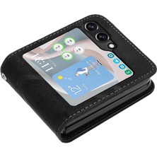 GX Boutique Samsung Galaxy Z Flip 6 Için Flip Case Kart Yuvası Standı ile Flip Cüzdan Pu (Yurt Dışından)