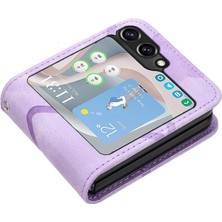 GX Boutique Samsung Galaxy Z Flip 6 Için Flip Case Kart Yuvası Standı ile Flip Cüzdan Pu (Yurt Dışından)