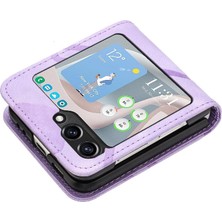 GX Boutique Samsung Galaxy Z Flip 6 Için Flip Case Kart Yuvası Standı ile Flip Cüzdan Pu (Yurt Dışından)