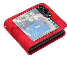 GX Boutique Samsung Galaxy Z Flip 6 Için Flip Case Kart Yuvası Standı ile Flip Cüzdan Pu (Yurt Dışından)