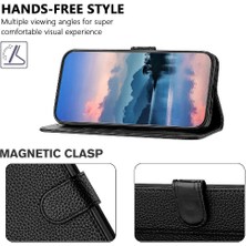 GX Boutique Realme 12 5g Flip Folio Litchi Desen Pu Deri Cüzdan Için Telefon Kılıfı (Yurt Dışından)