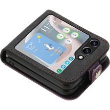 GX Boutique Samsung Galaxy Z Flip 6 Için Kickstand Koruyucu Cüzdan Kart Pu ile (Yurt Dışından)