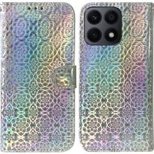 GX Boutique Huawei Onur X8A Kart Yuvası Premium Pu Deri Glitter Renkli (Yurt Dışından)