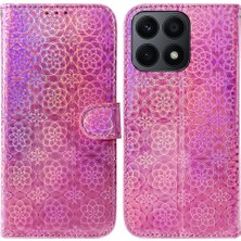 GX Boutique Huawei Onur X8A Kart Yuvası Premium Pu Deri Glitter Renkli (Yurt Dışından)