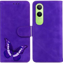 GX Boutique Oneplus Nord Ce4 Lite Için Flip Case Cüzdan Renk Baskılı Kelebek Flip (Yurt Dışından)