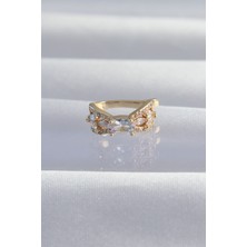 Callerrons Accessories  Pirinç Gold Renk Zirkon Taş Kaplama Earcuff Küpe - EBJ240820W26737