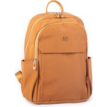 Nas Bag Unisex Büyük Boy Su Geçirmez Çok Gözlü Extra Hafif Sportif Sırt Çantası Hardal