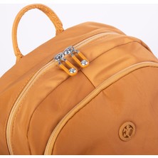 Nas Bag Unisex Büyük Boy Su Geçirmez Çok Gözlü Extra Hafif Sportif Sırt Çantası Hardal