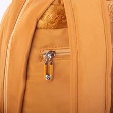 Nas Bag Unisex Büyük Boy Su Geçirmez Çok Gözlü Extra Hafif Sportif Sırt Çantası Hardal