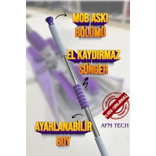 AFM Tech Mor Mop (1 Adet Yedek Bez Hediyeli)Yer Mopu Fayans Duvar Yüzey Temizlik Mikrofiber Bez Mandallı Mop