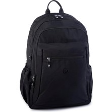 Nas Bag Unisex Büyük Boy Su Geçirmez (Waterproof) Hafif Sırt Çantası Çok Gözlü Siyah