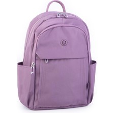 Nas Bag Unisex Büyük Boy Su Geçirmez Çok Gözlü Extra Hafif Sportif Sırt Çantası Mor