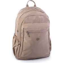 Nas Bag Unisex Büyük Boy Su Geçirmez (Waterproof) Hafif Sırt Çantası Çok Gözlü Vizon