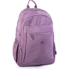 Nas Bag Unisex Büyük Boy Su Geçirmez (Waterproof) Hafif Sırt Çantası Çok Gözlü Mor