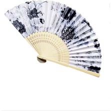 Es Dekor Bambu Yelpaze Kadın Katlanır El Fan Dans Performans Katlanabilir 1 Adet