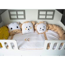 Kista Baby Montessori Bebek Uyku Seti Örgü Yan Korumalı Uyku Seti 90x190 100x200 Animals
