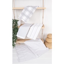 Baveno Home %100 Pamuk 4'lü Mutfak Havlu & Havlu Seti Saphir