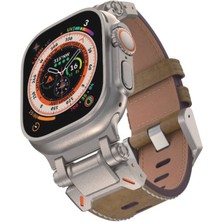 Techno Guru Apple Watch Ultra 49MM KRD-114 Metal Başlıklı Suni Deri Kordon