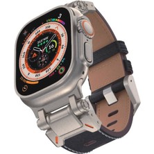 Techno Guru Apple Watch 42MM KRD-114 Metal Başlıklı Suni Deri Kordon