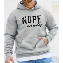 Amor Man Büyük Beden Özel Tasarım Kapüşonlu Nope Baskılı Oversize Modern Battal Erkek Sweatshırt
