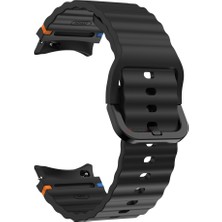 Sneezy Samsung Galaxy Watch 7 40MM-44MM Ile Uyumlu Metal Tokalı Dalgalı Spor Silikon Kordon