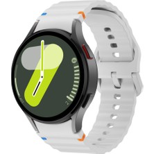 Sneezy Samsung Galaxy Watch 7 40MM-44MM Ile Uyumlu Metal Tokalı Dalgalı Spor Silikon Kordon