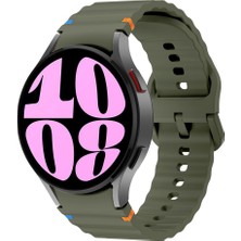 Sneezy Samsung Galaxy Watch 6 40-43-44-47MM Ile Uyumlu Metal Tokalı Dalgalı Spor Silikon Kordon