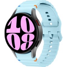 Sneezy Samsung Galaxy Watch 6 40-43-44-47MM Ile Uyumlu Metal Tokalı Dalgalı Spor Silikon Kordon