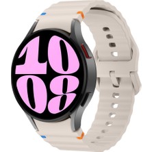 Sneezy Samsung Galaxy Watch 6 40-43-44-47MM Ile Uyumlu Metal Tokalı Dalgalı Spor Silikon Kordon
