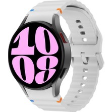 Sneezy Samsung Galaxy Watch 6 40-43-44-47MM Ile Uyumlu Metal Tokalı Dalgalı Spor Silikon Kordon