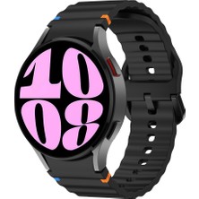 Sneezy Samsung Galaxy Watch 6 40-43-44-47MM Ile Uyumlu Metal Tokalı Dalgalı Spor Silikon Kordon