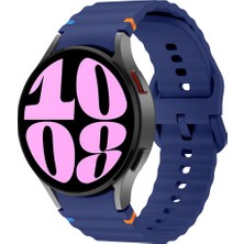 Sneezy Samsung Galaxy Watch 6 40-43-44-47MM Ile Uyumlu Metal Tokalı Dalgalı Spor Silikon Kordon