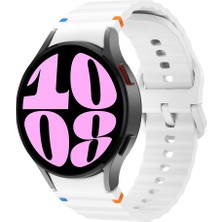 Sneezy Samsung Galaxy Watch 6 40-43-44-47MM Ile Uyumlu Metal Tokalı Dalgalı Spor Silikon Kordon